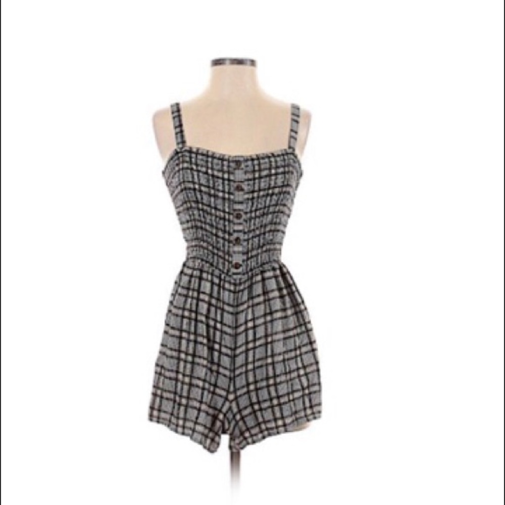 Hollister- Plaid Romper